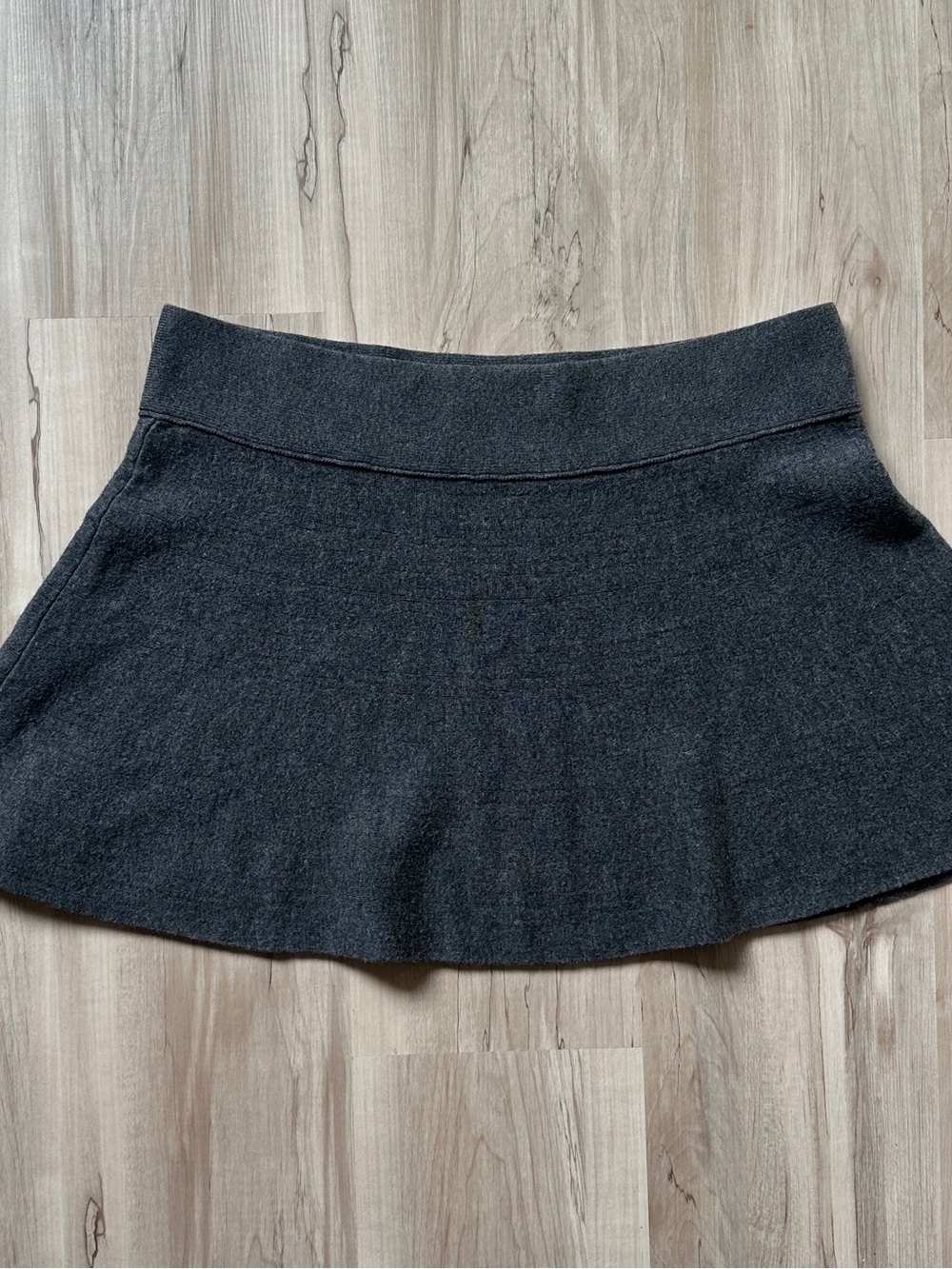 Talula Charcoal Grey Knit Skater Mini Skirt Size L